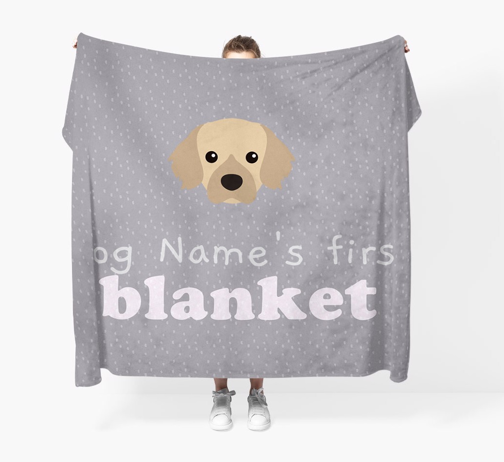 'Dog's First Blanket' - Personalised {breedFullName} Throw Blanket