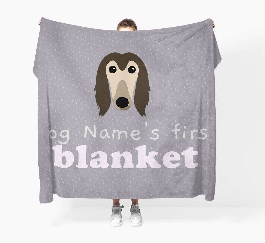 'Dog's First Blanket' - Personalised {breedFullName} Throw Blanket