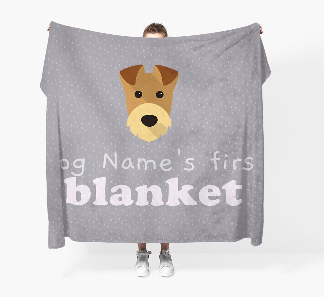 'Dog's First Blanket' - Personalised {breedFullName} Throw Blanket