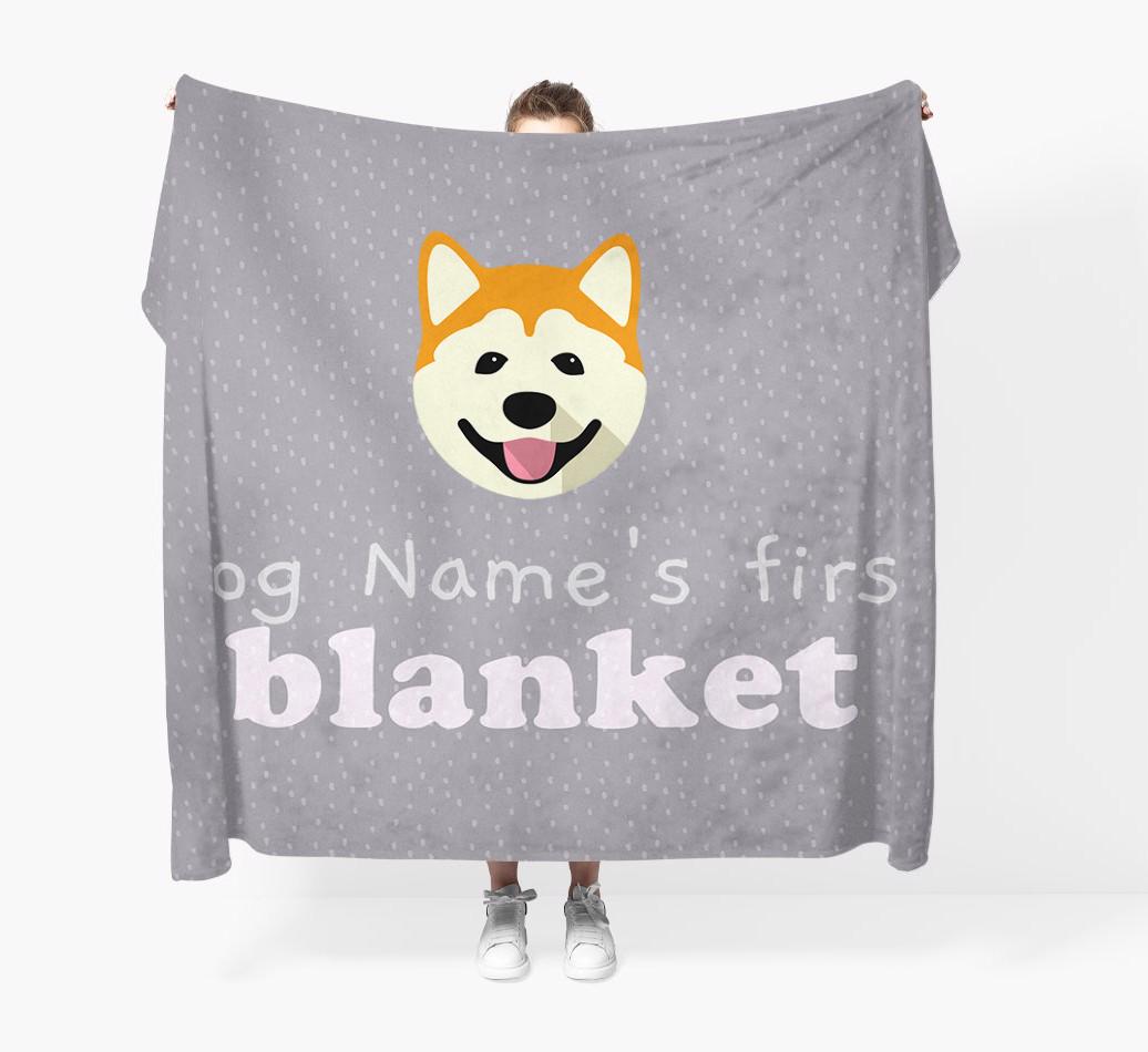 'Dog's First Blanket' - Personalised {breedFullName} Throw Blanket