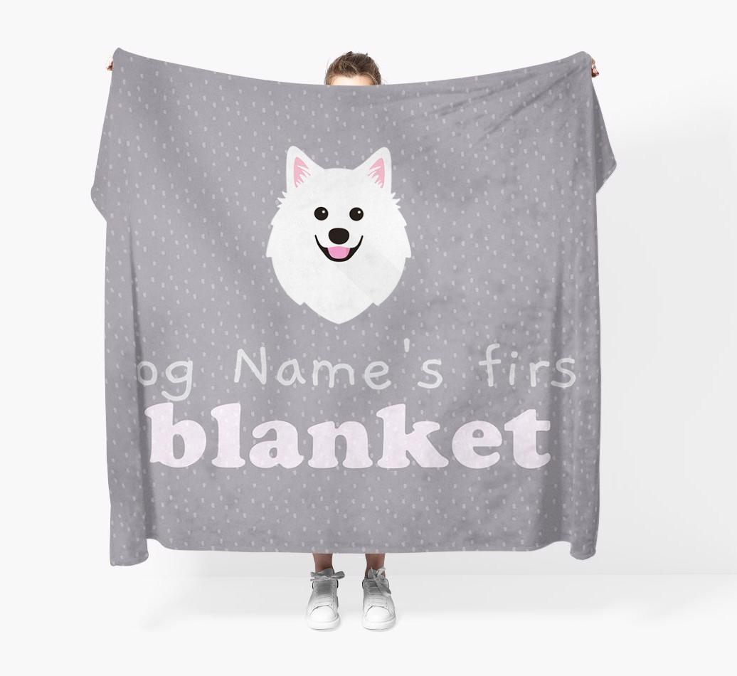 'Dog's First Blanket' - Personalised {breedFullName} Throw Blanket