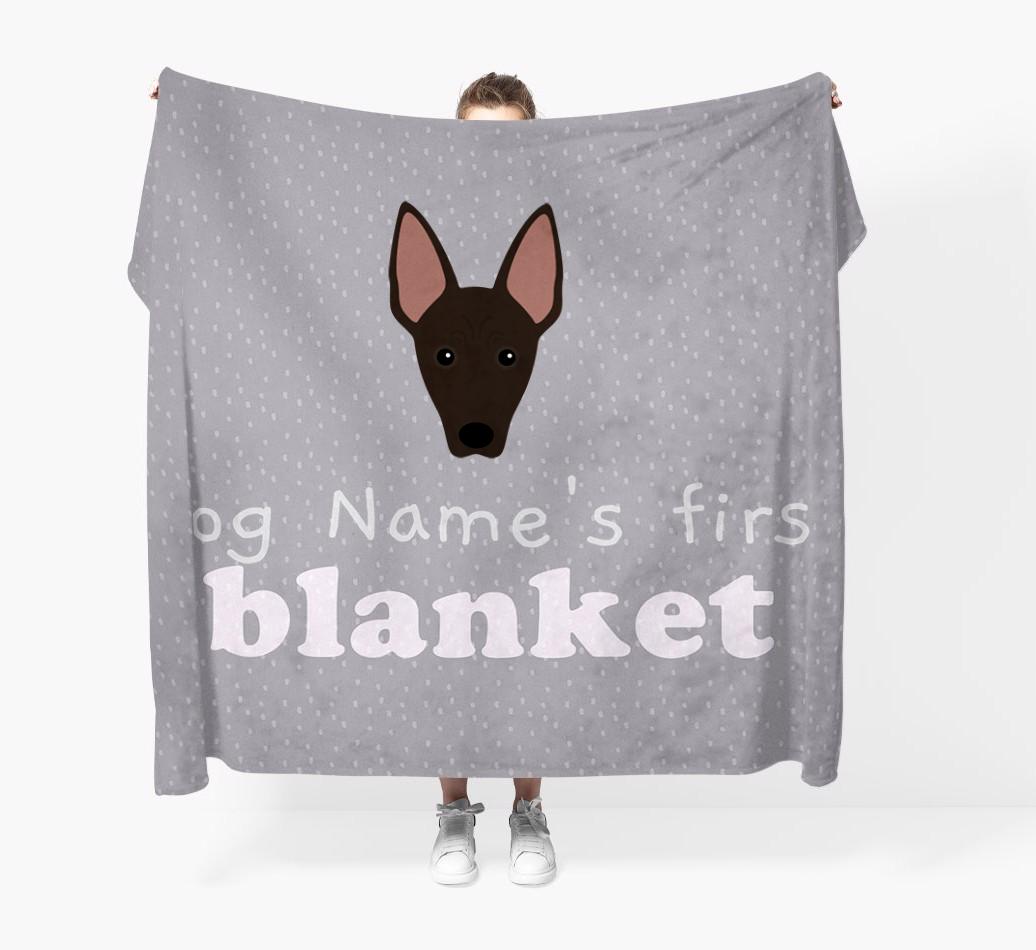 'Dog's First Blanket' - Personalised {breedFullName} Throw Blanket