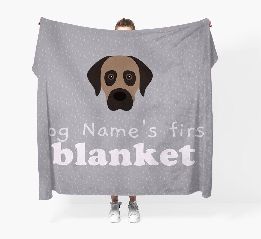 'Dog's First Blanket' - Personalised {breedFullName} Throw Blanket