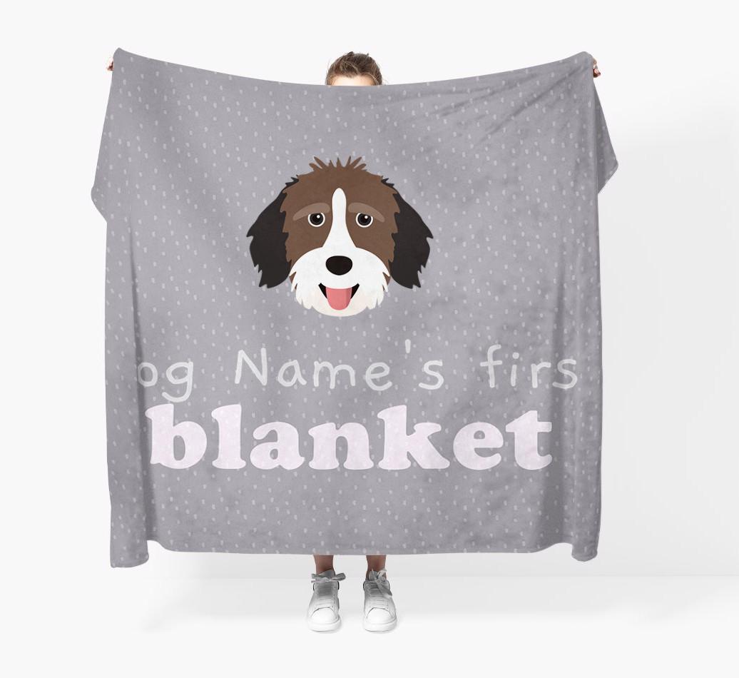 'Dog's First Blanket' - Personalised {breedFullName} Throw Blanket