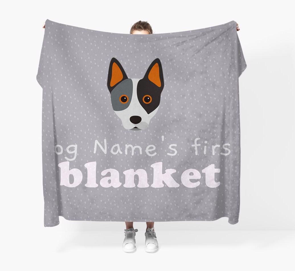 'Dog's First Blanket' - Personalised {breedFullName} Throw Blanket