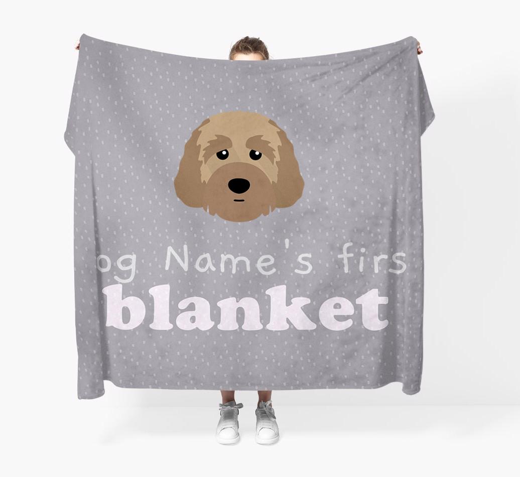 'Dog's First Blanket' - Personalised {breedFullName} Throw Blanket