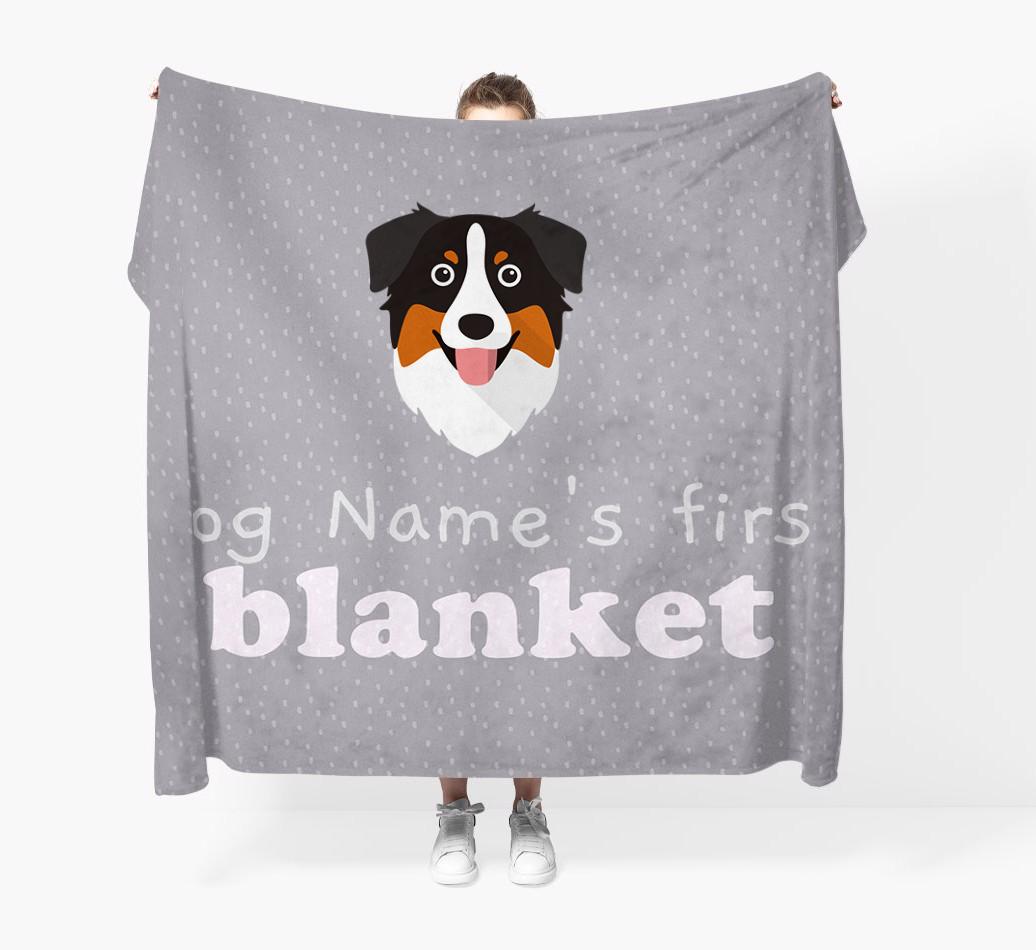 'Dog's First Blanket' - Personalised {breedFullName} Throw Blanket