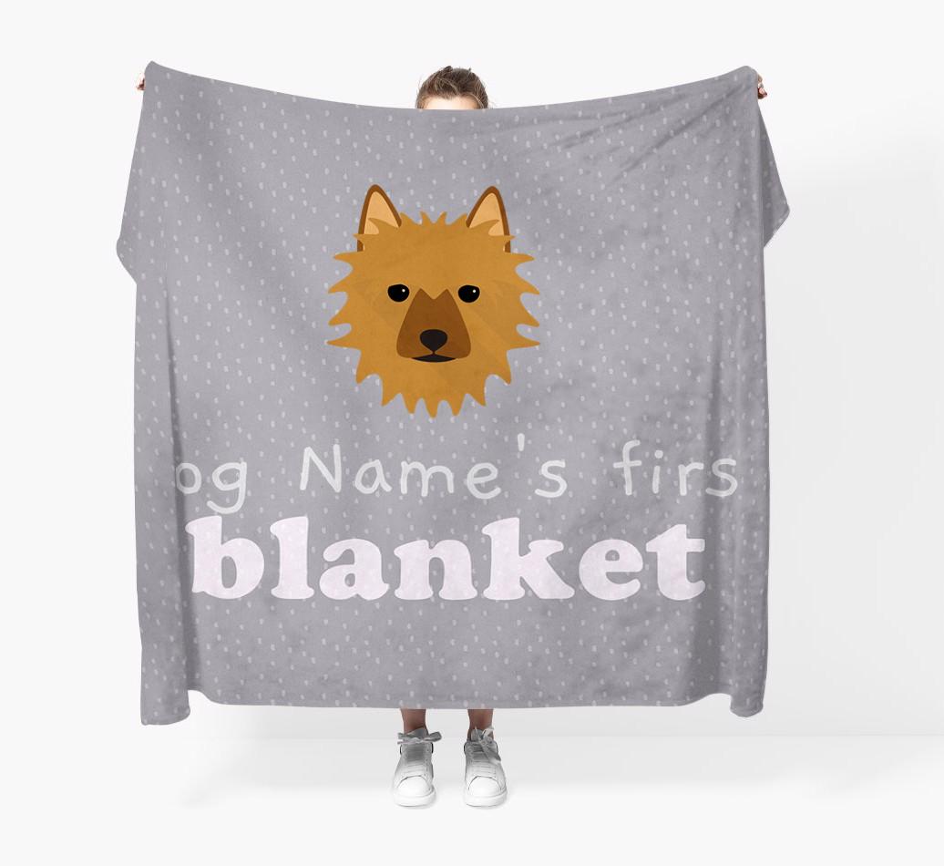 'Dog's First Blanket' - Personalised {breedFullName} Throw Blanket