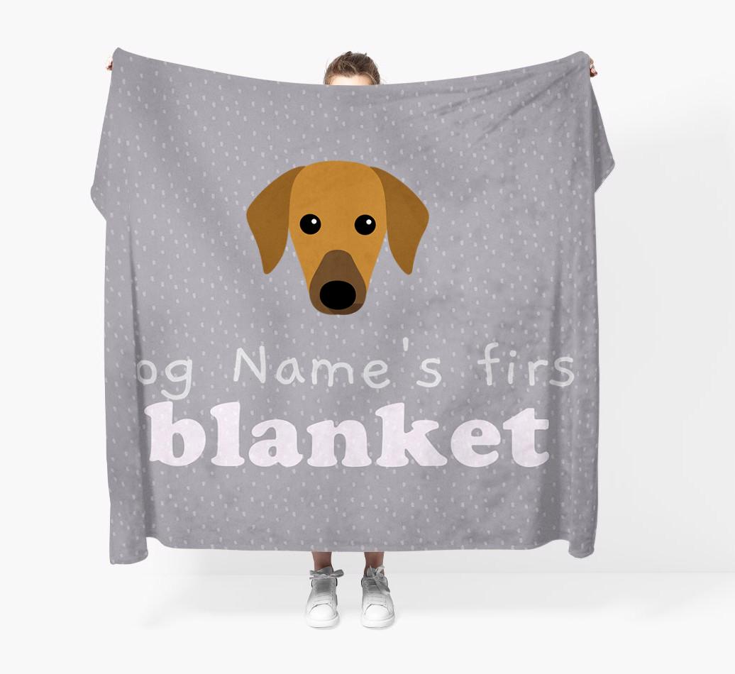 'Dog's First Blanket' - Personalised {breedFullName} Throw Blanket
