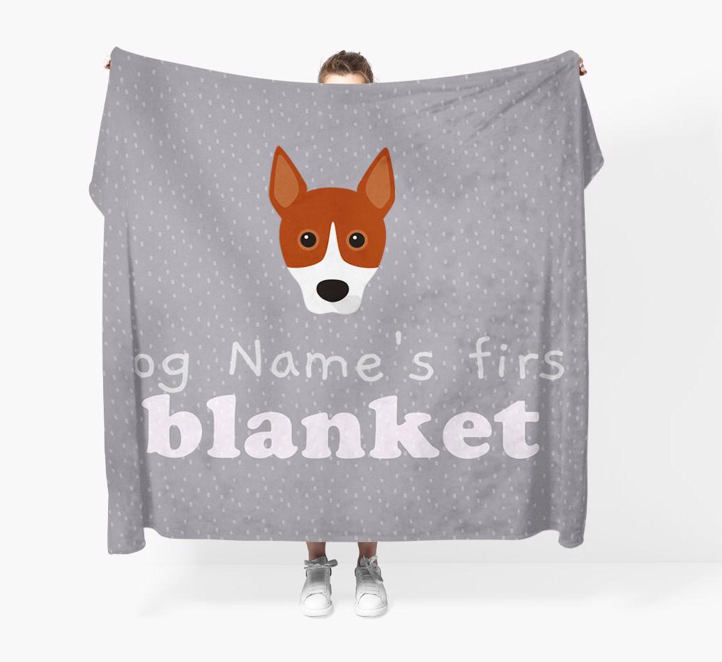 'Dog's First Blanket' - Personalised {breedFullName} Throw Blanket