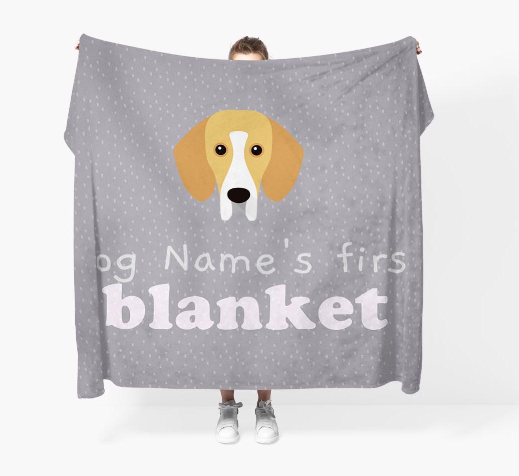 'Dog's First Blanket' - Personalised {breedFullName} Throw Blanket
