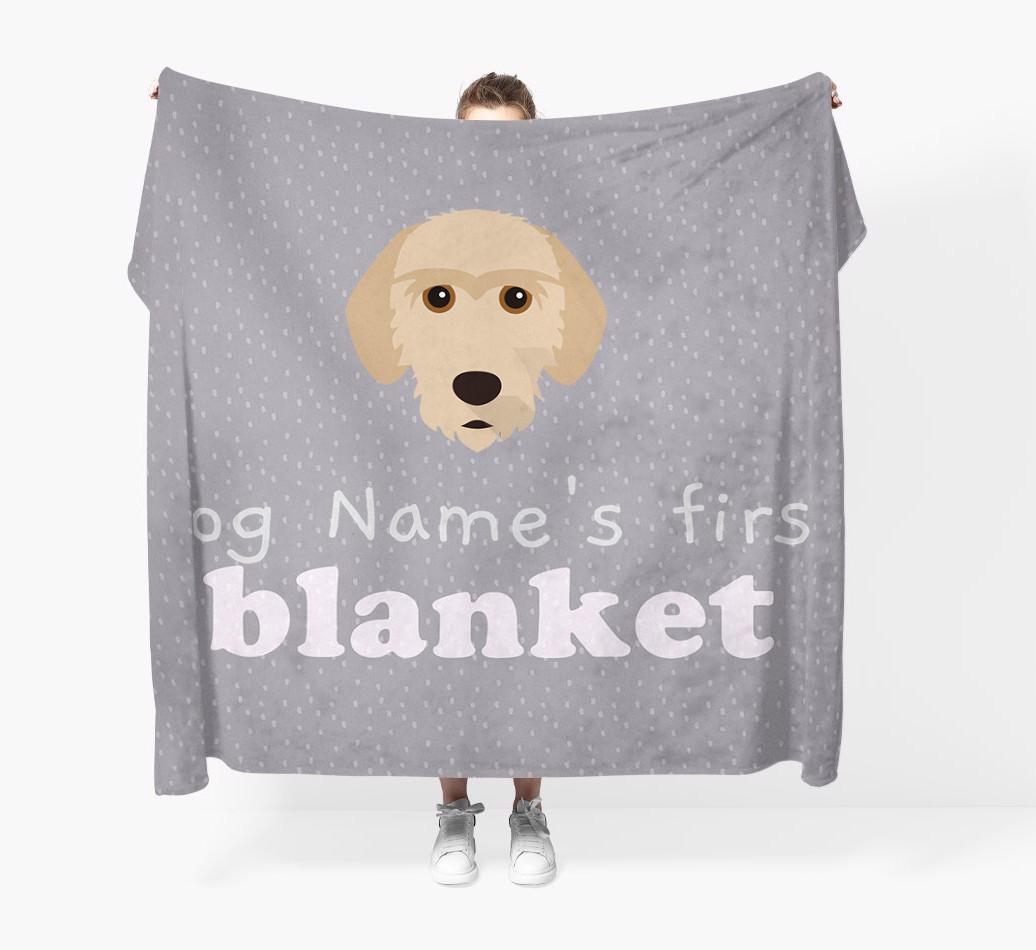 'Dog's First Blanket' - Personalised {breedFullName} Throw Blanket