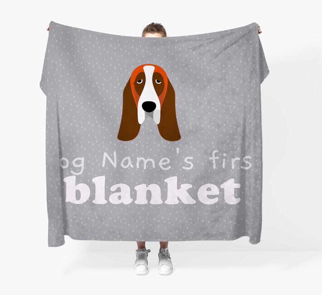 'Dog's First Blanket' - Personalised {breedFullName} Throw Blanket