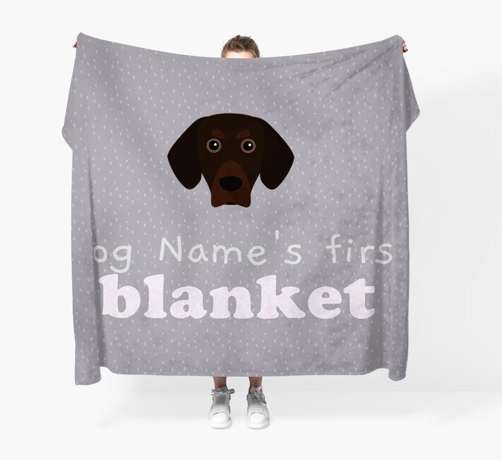 'Dog's First Blanket' - Personalised {breedFullName} Throw Blanket