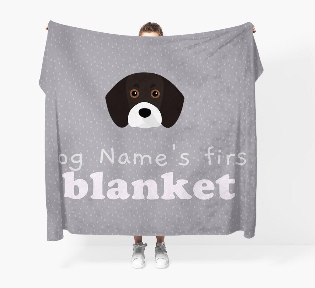'Dog's First Blanket' - Personalised {breedFullName} Throw Blanket