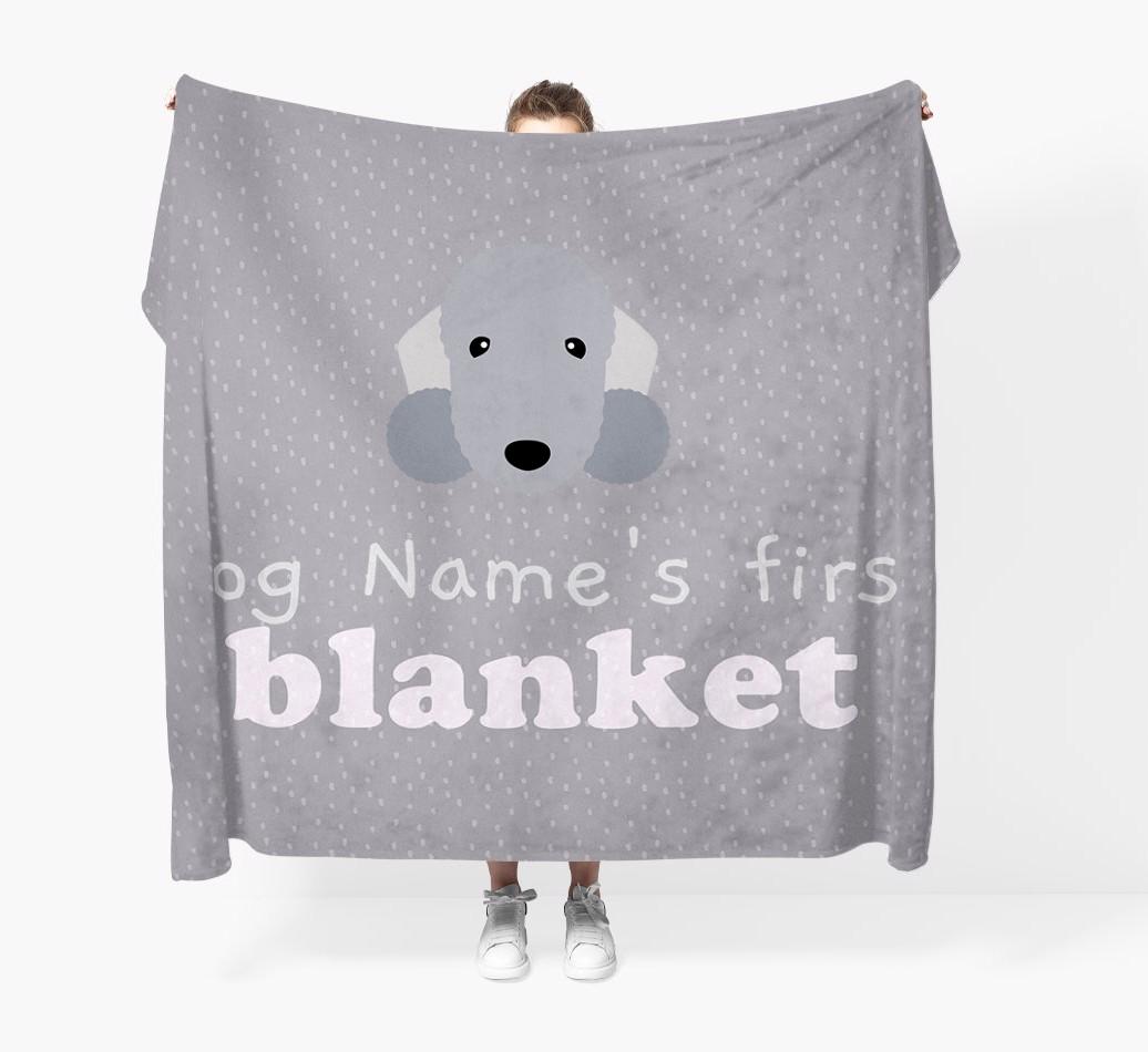 'Dog's First Blanket' - Personalised {breedFullName} Throw Blanket