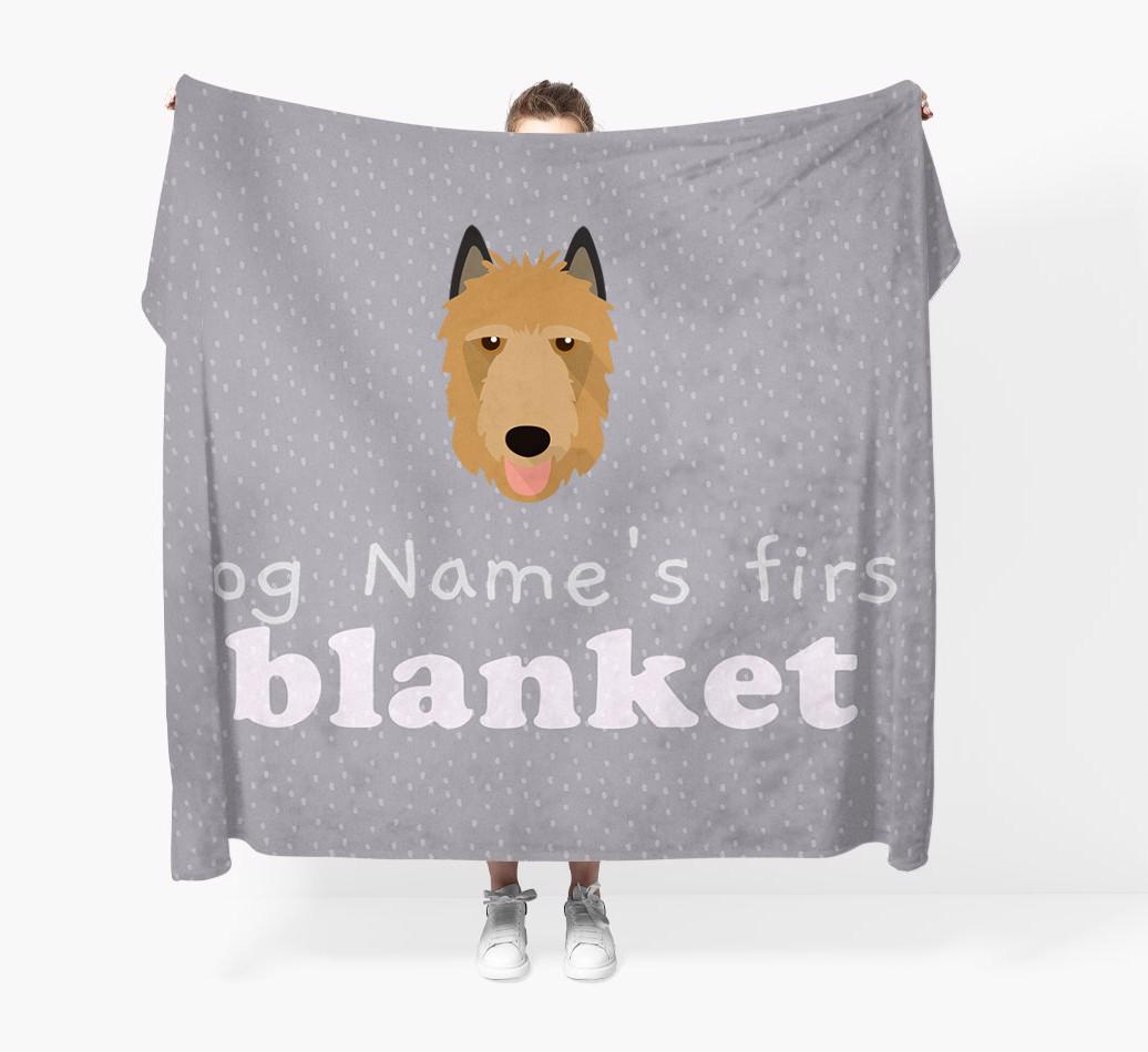 'Dog's First Blanket' - Personalised {breedFullName} Throw Blanket
