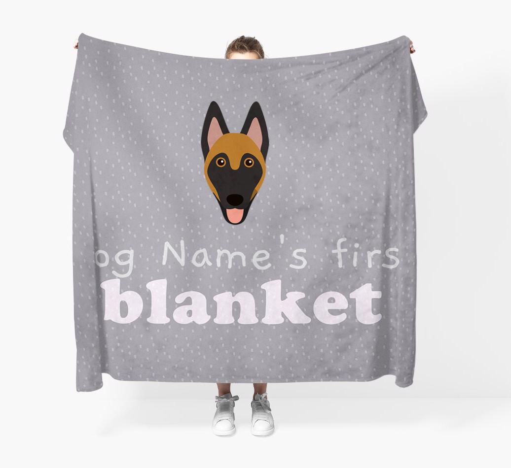 'Dog's First Blanket' - Personalised {breedFullName} Throw Blanket