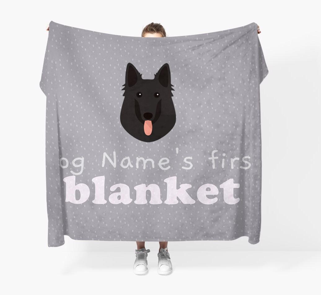 'Dog's First Blanket' - Personalised {breedFullName} Throw Blanket