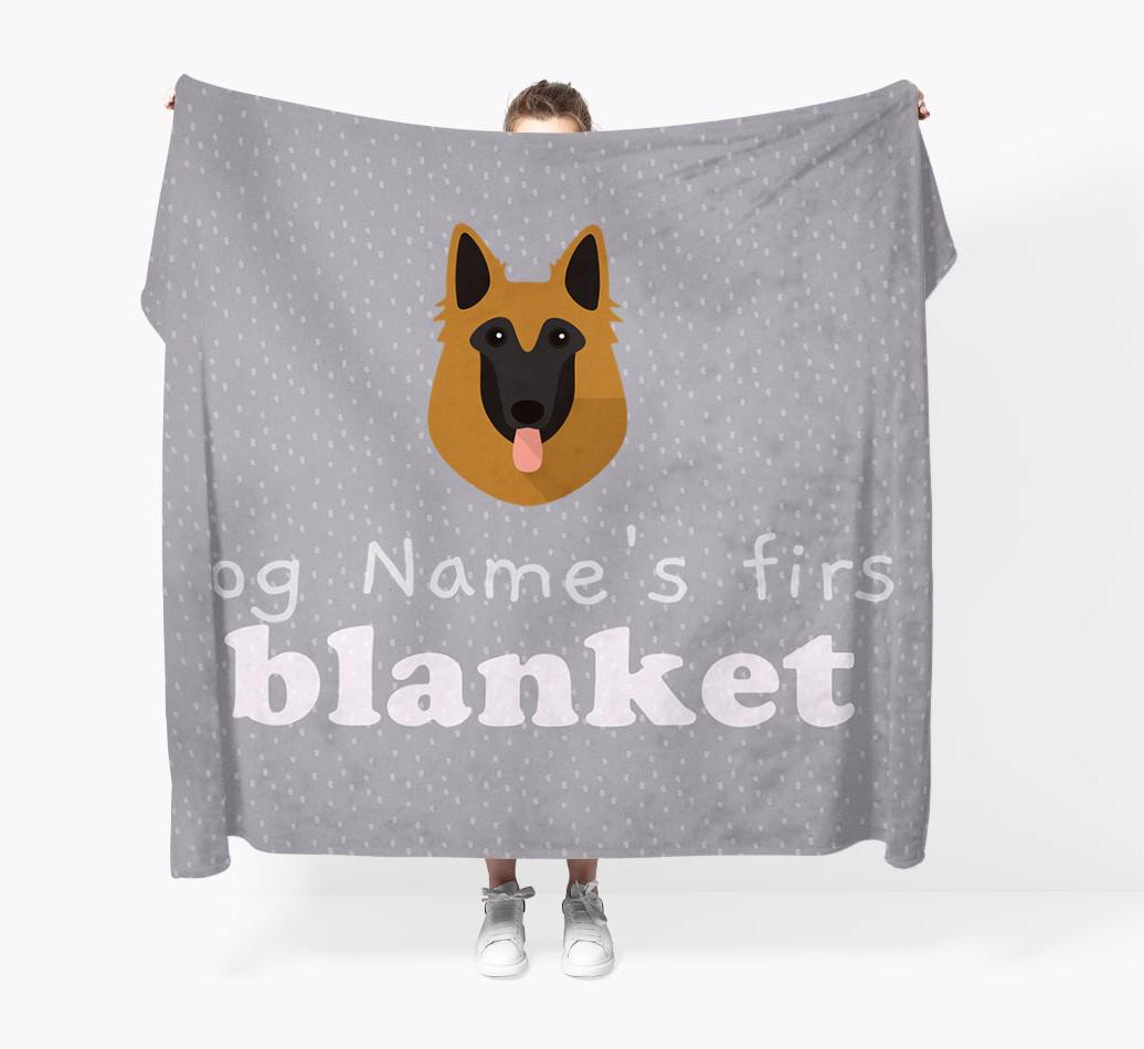 'Dog's First Blanket' - Personalised {breedFullName} Throw Blanket