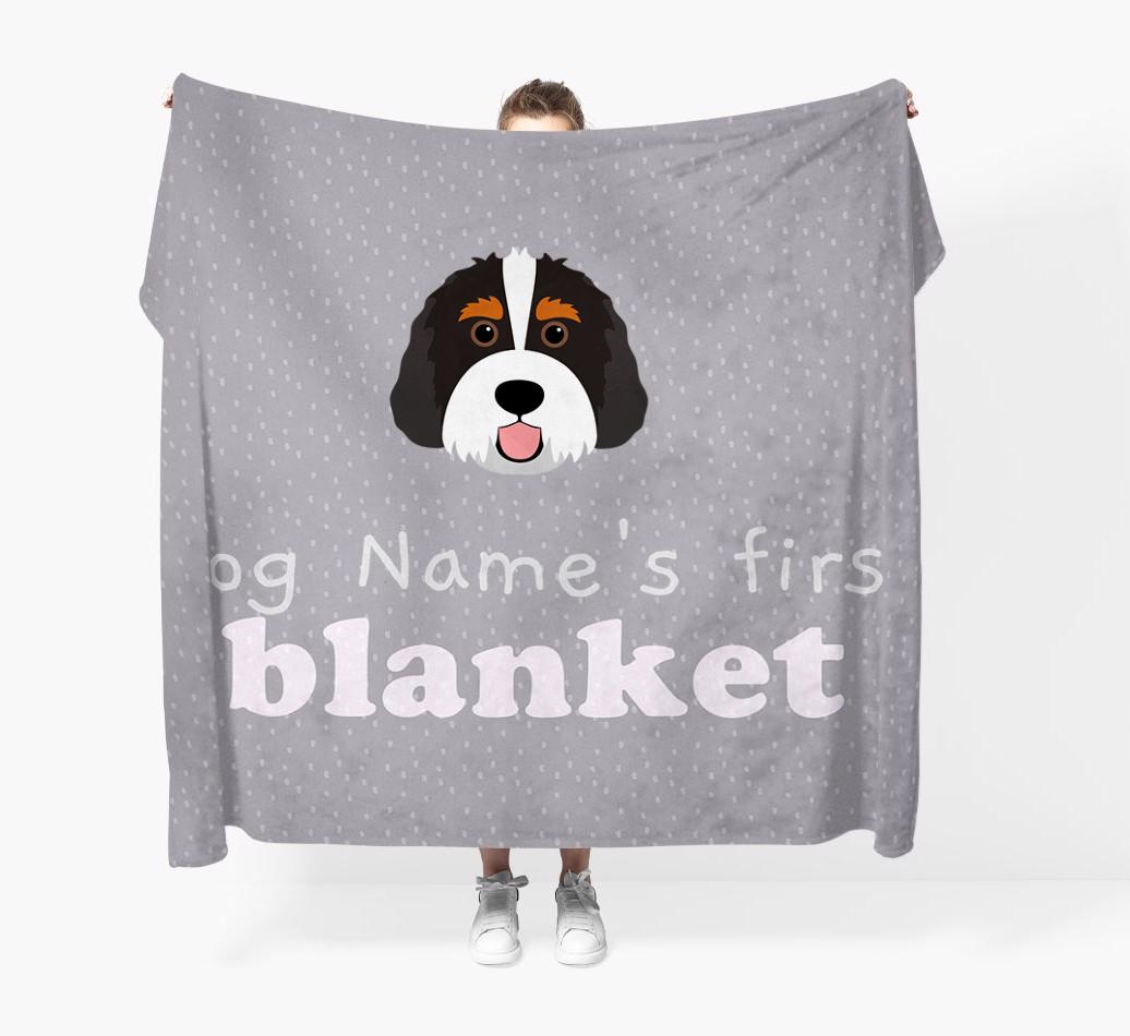 'Dog's First Blanket' - Personalised {breedFullName} Throw Blanket