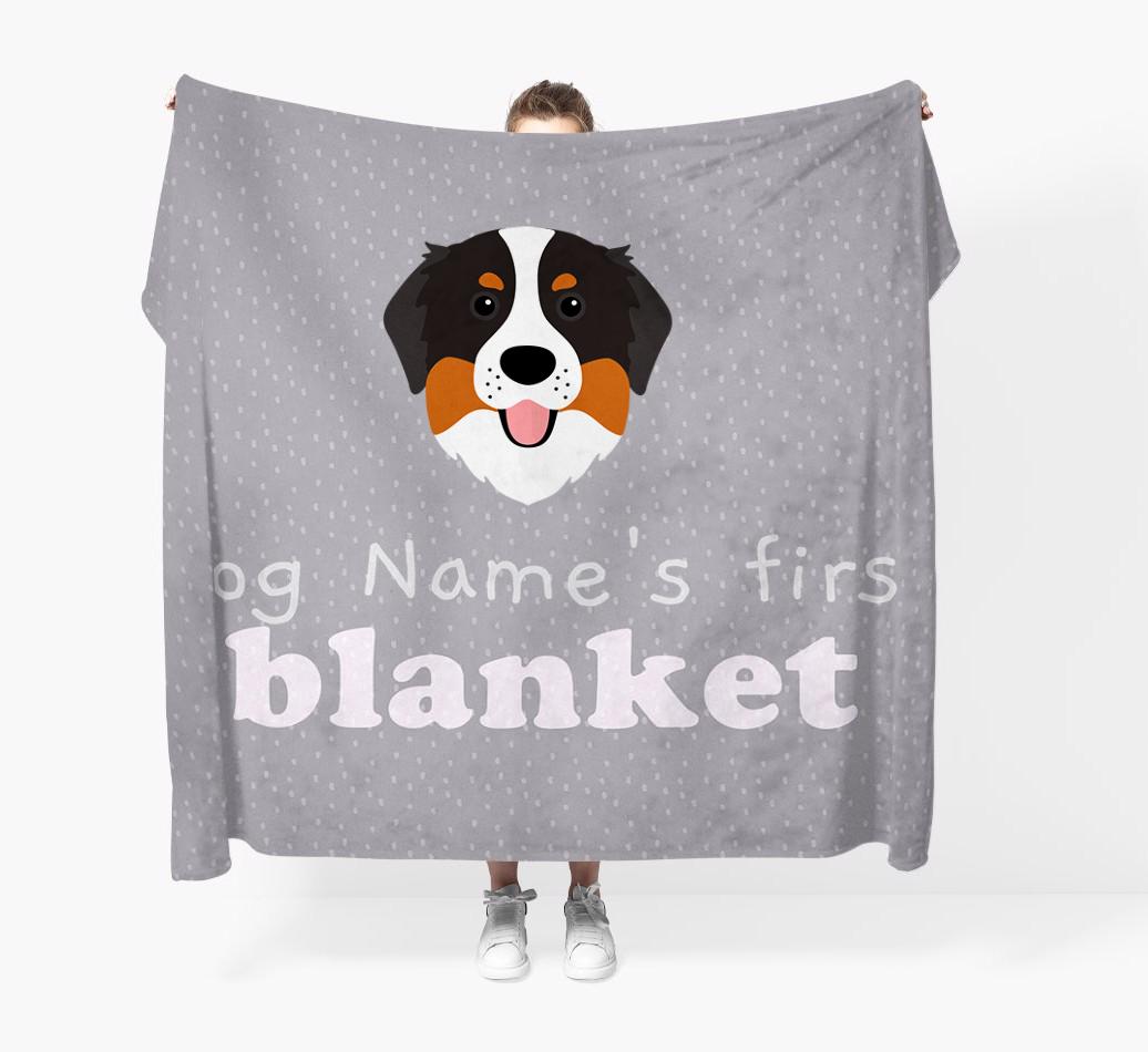 'Dog's First Blanket' - Personalised {breedFullName} Throw Blanket