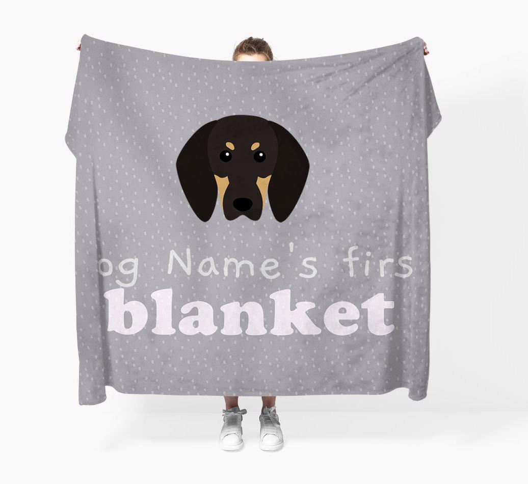 'Dog's First Blanket' - Personalised {breedFullName} Throw Blanket