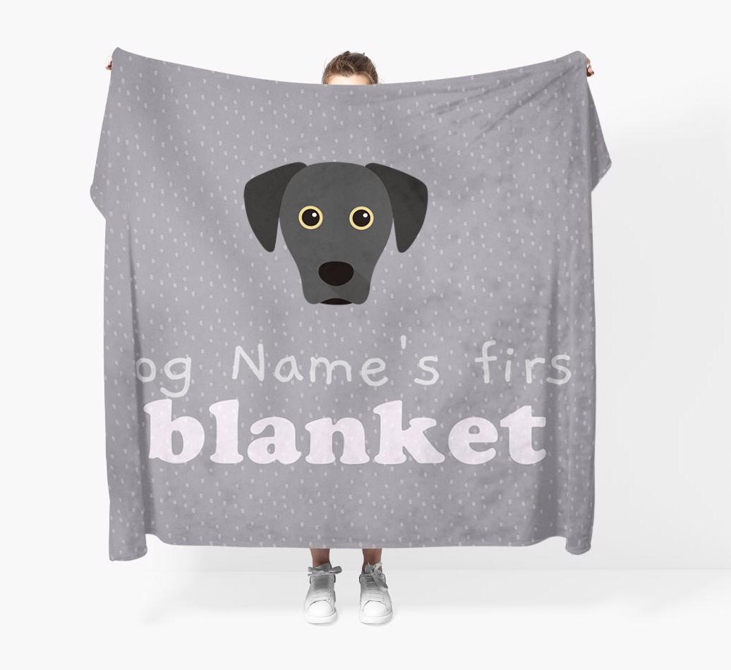 'Dog's First Blanket' - Personalised {breedFullName} Throw Blanket