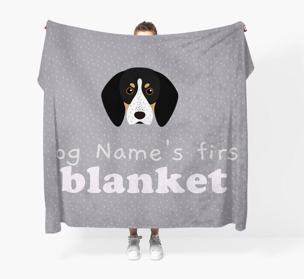 'Dog's First Blanket' - Personalised {breedFullName} Throw Blanket