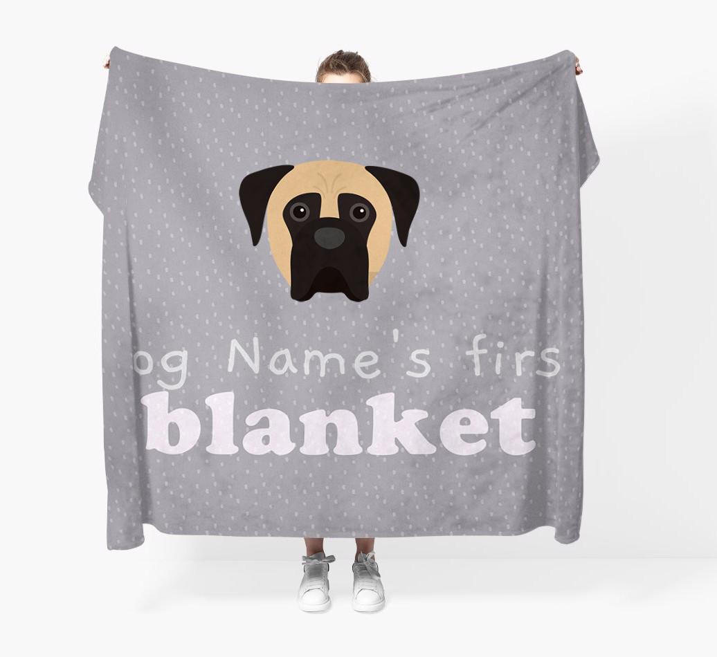 'Dog's First Blanket' - Personalised {breedFullName} Throw Blanket