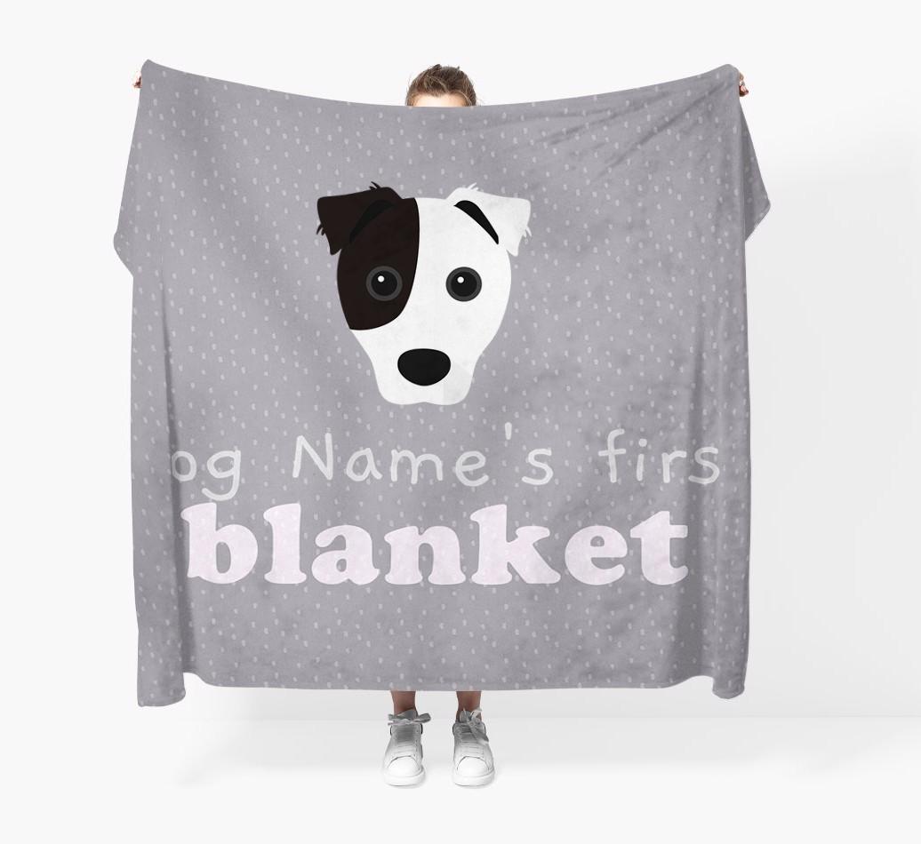 'Dog's First Blanket' - Personalised {breedFullName} Throw Blanket