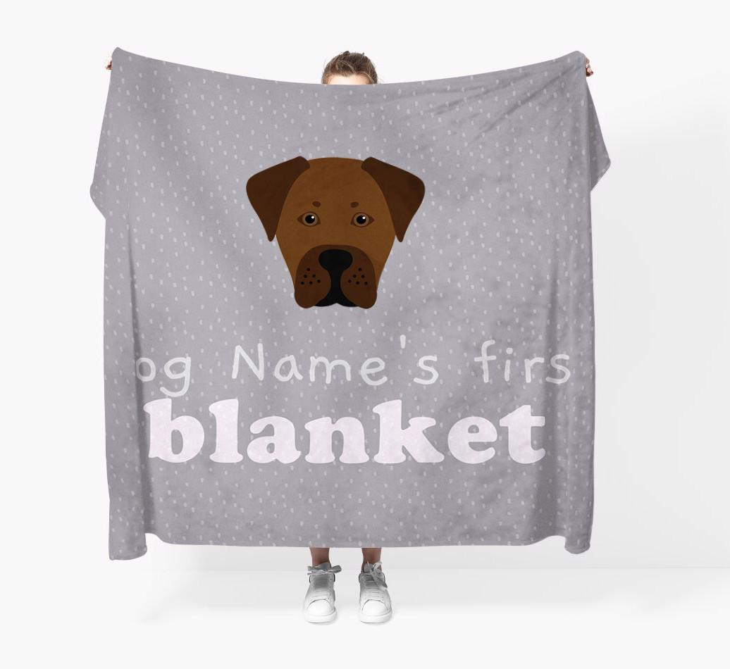 'Dog's First Blanket' - Personalised {breedFullName} Throw Blanket