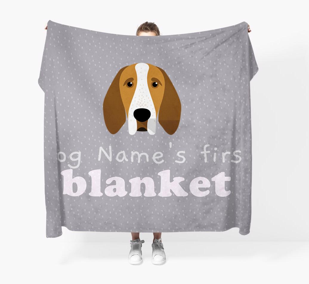 'Dog's First Blanket' - Personalised {breedFullName} Throw Blanket