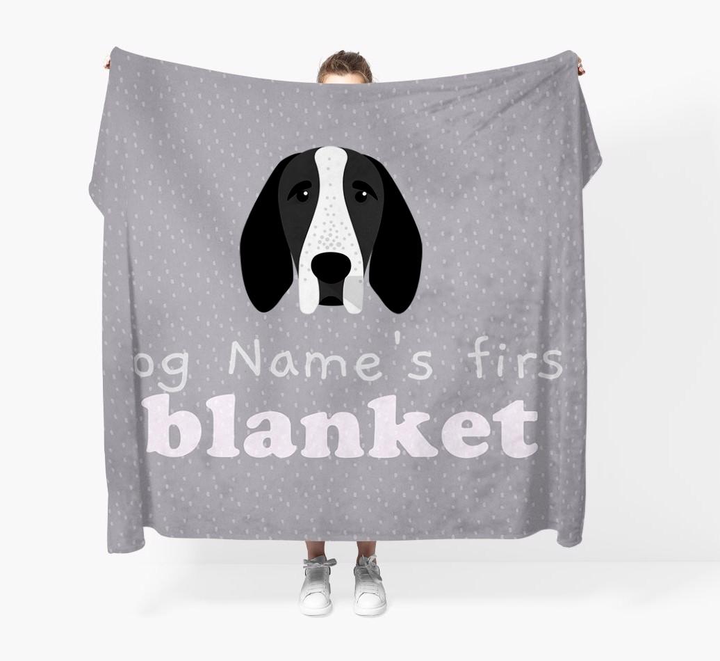 'Dog's First Blanket' - Personalised {breedFullName} Throw Blanket