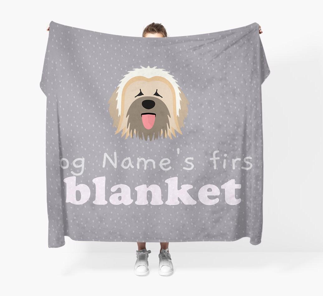 'Dog's First Blanket' - Personalised {breedFullName} Throw Blanket