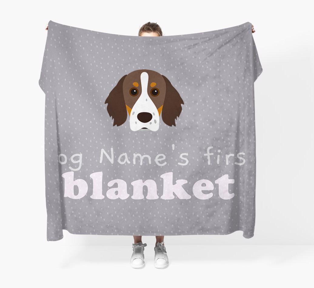 'Dog's First Blanket' - Personalised {breedFullName} Throw Blanket