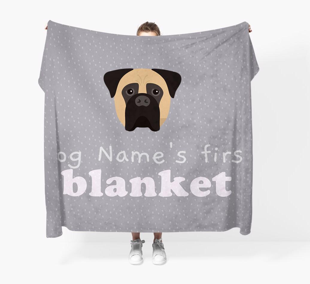 'Dog's First Blanket' - Personalised {breedFullName} Throw Blanket