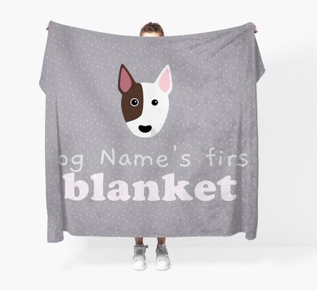 'Dog's First Blanket' - Personalised {breedFullName} Throw Blanket