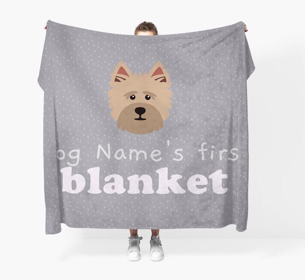 'Dog's First Blanket' - Personalised {breedFullName} Throw Blanket