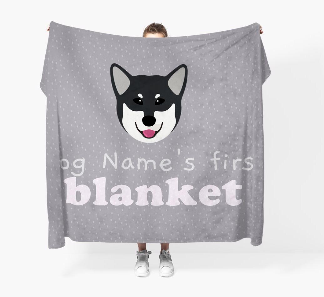 'Dog's First Blanket' - Personalised {breedFullName} Throw Blanket