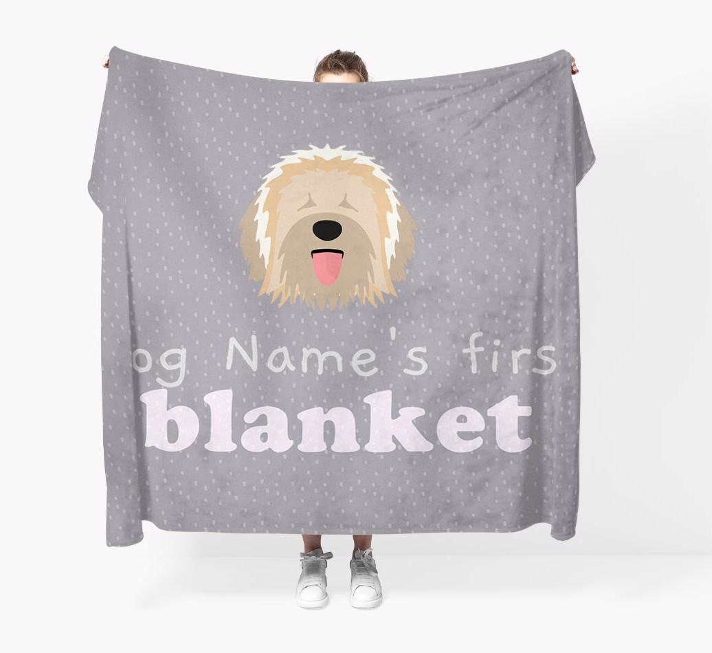 'Dog's First Blanket' - Personalised {breedFullName} Throw Blanket