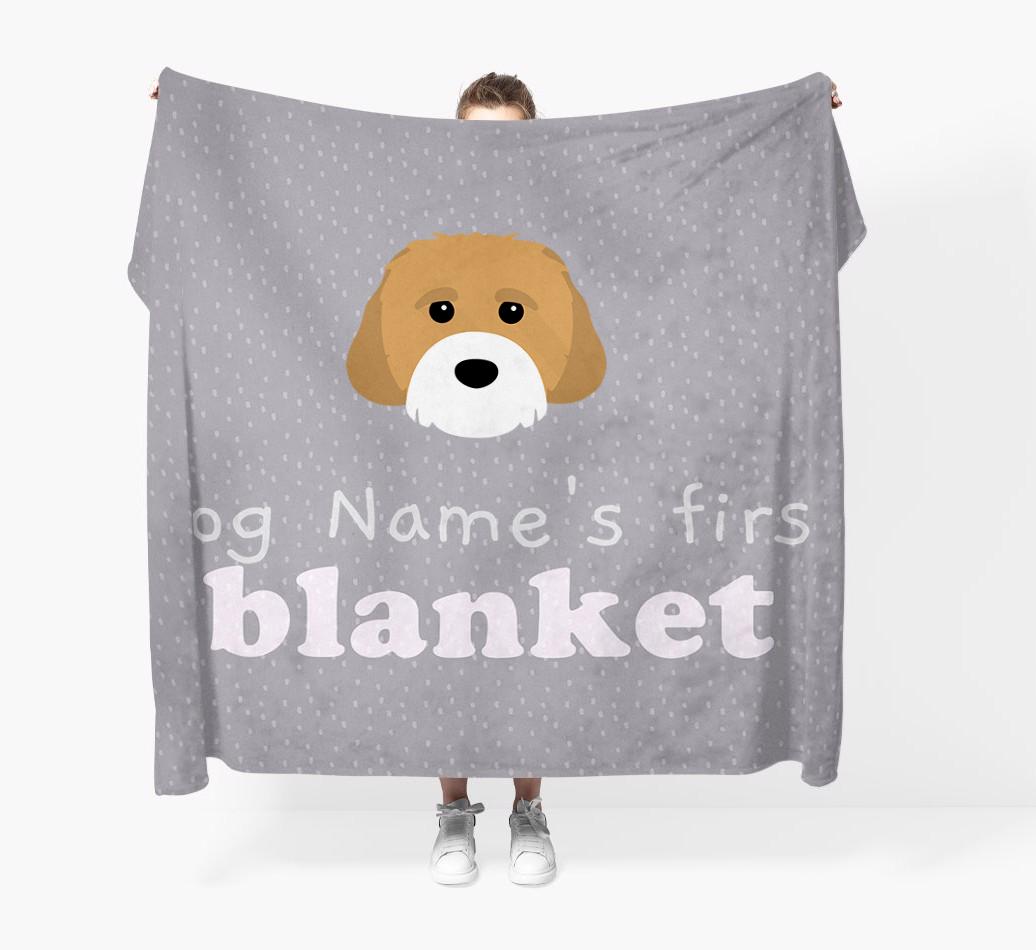'Dog's First Blanket' - Personalised {breedFullName} Throw Blanket