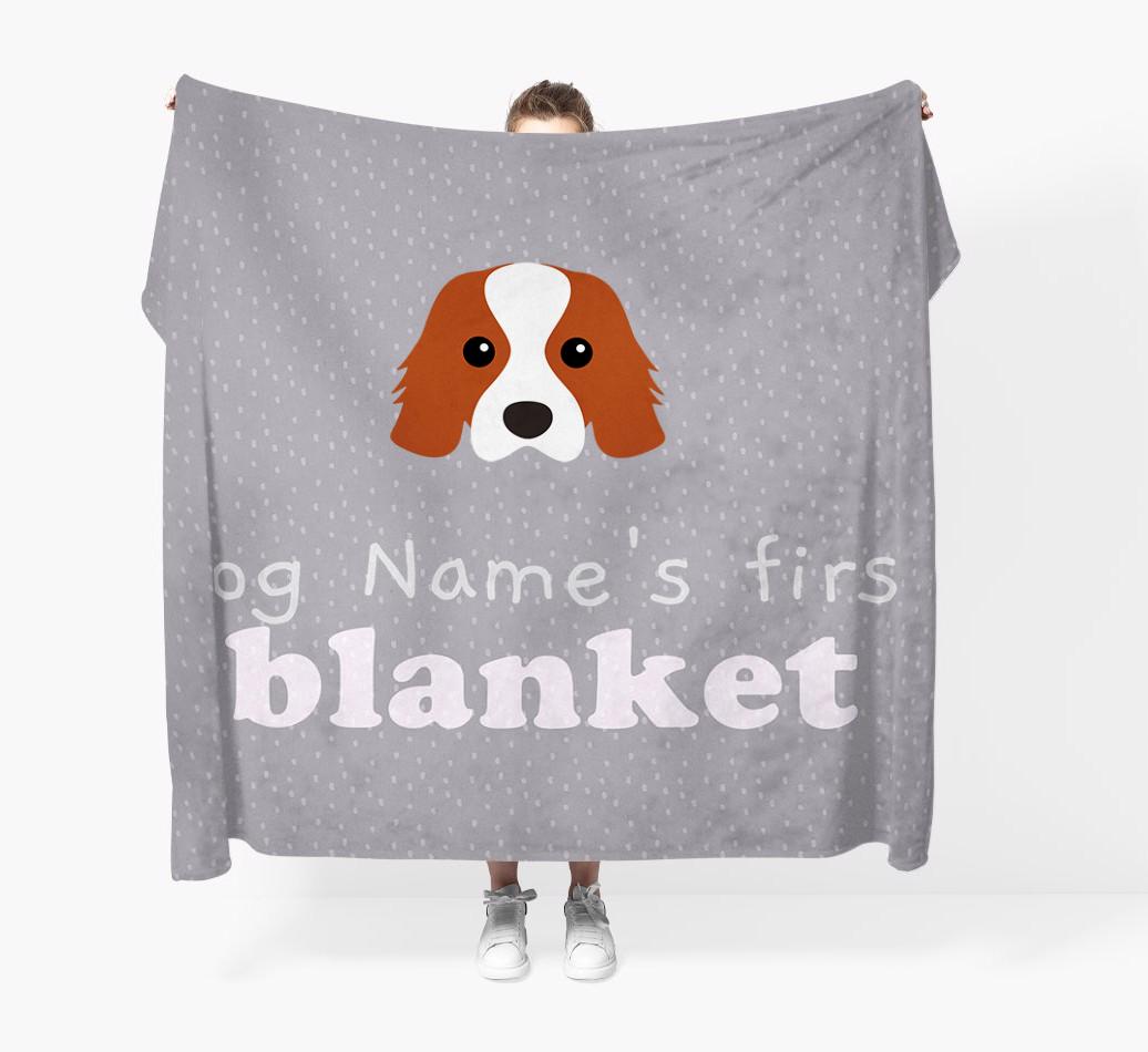 'Dog's First Blanket' - Personalised {breedFullName} Throw Blanket