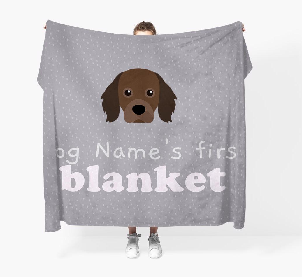'Dog's First Blanket' - Personalised {breedFullName} Throw Blanket