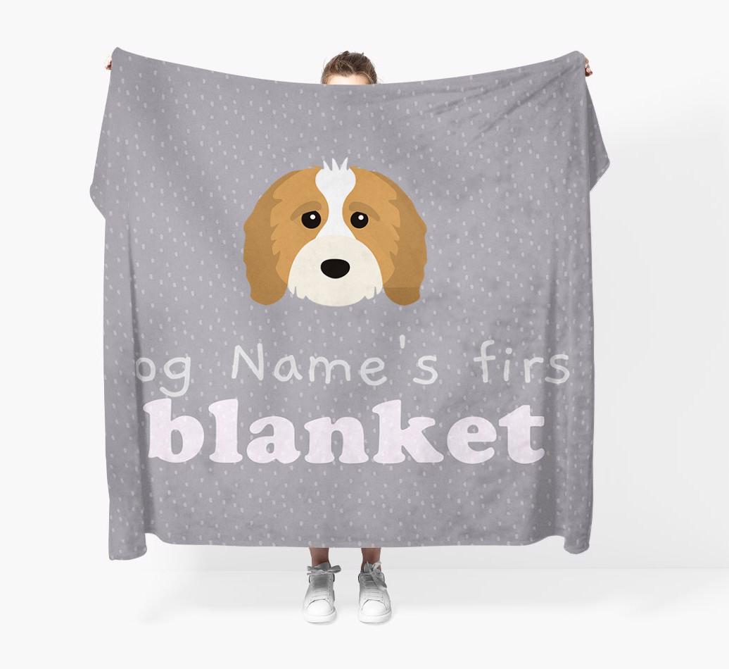 'Dog's First Blanket' - Personalised {breedFullName} Throw Blanket