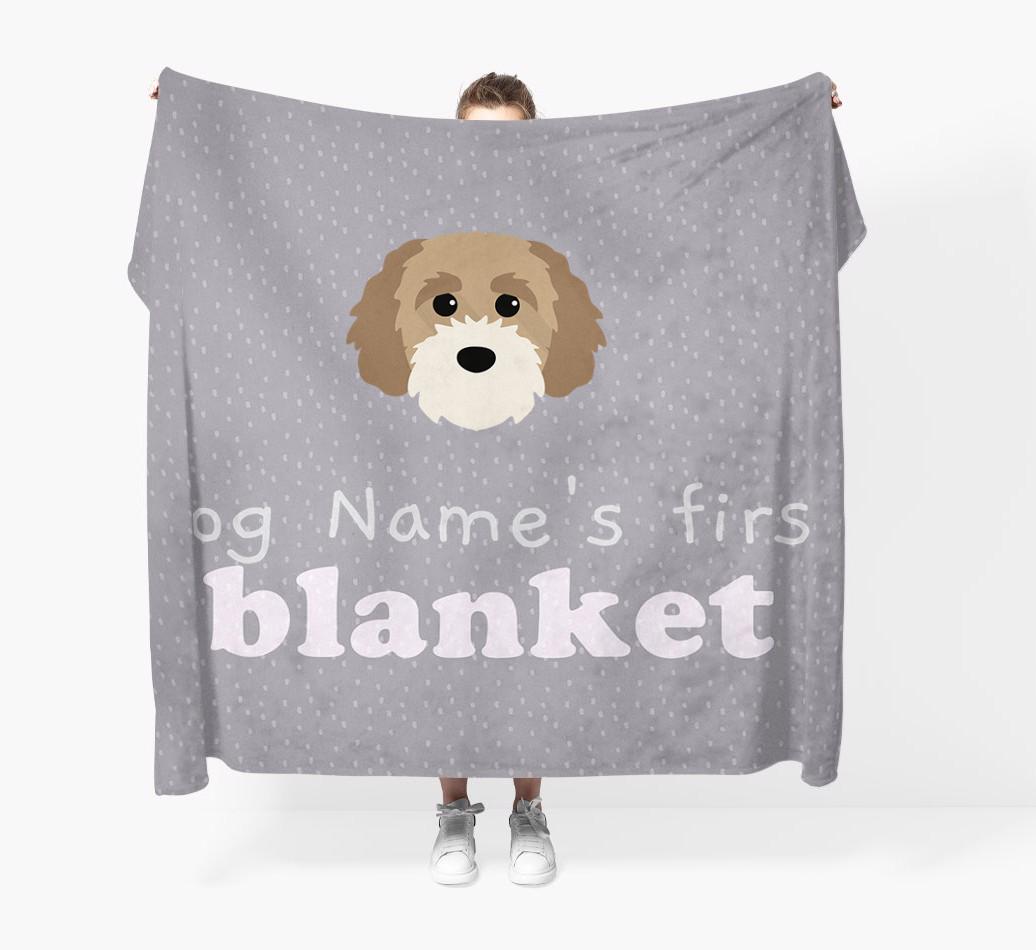 'Dog's First Blanket' - Personalised {breedFullName} Throw Blanket