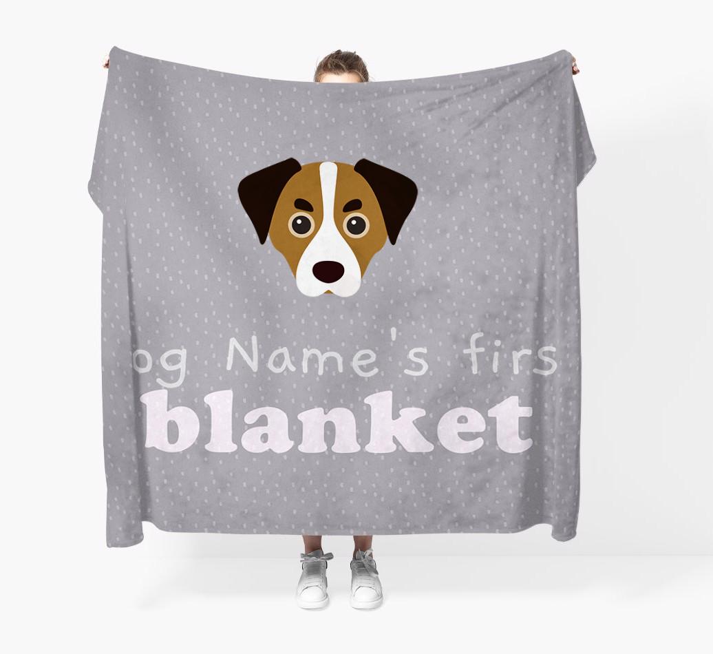 'Dog's First Blanket' - Personalised {breedFullName} Throw Blanket