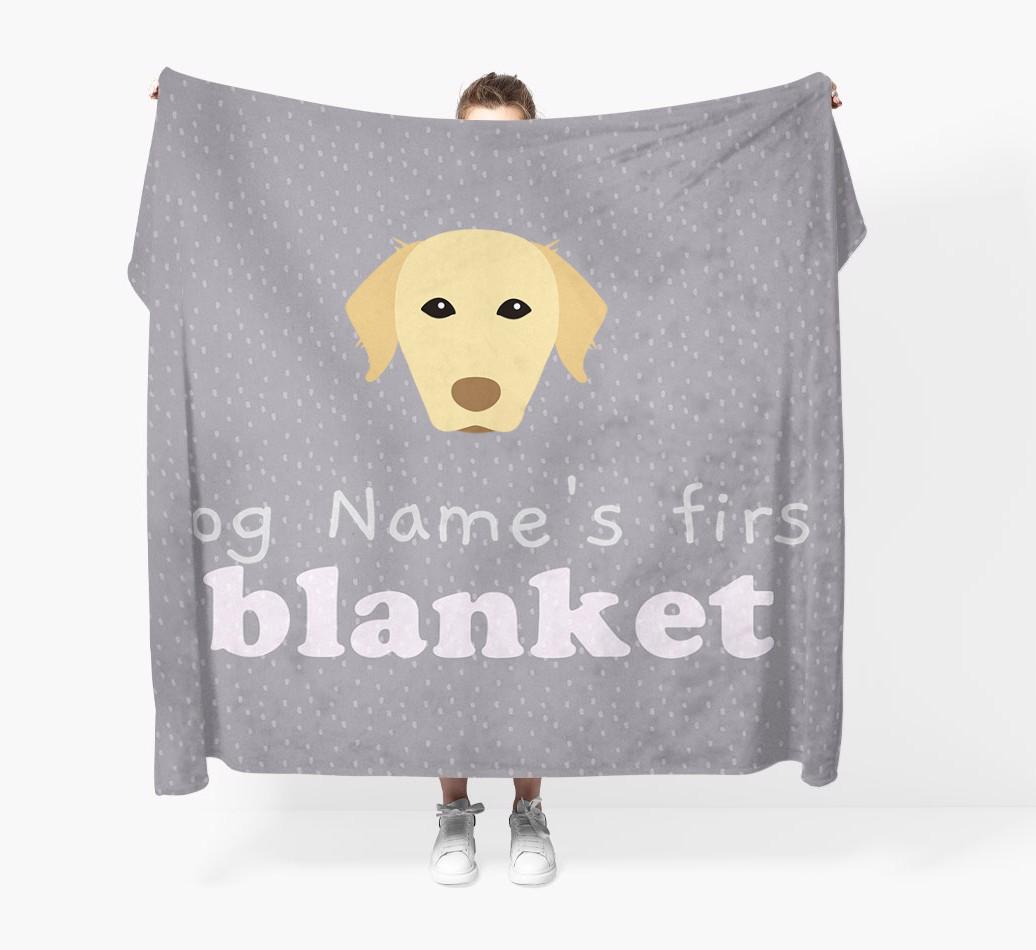 'Dog's First Blanket' - Personalised {breedFullName} Throw Blanket