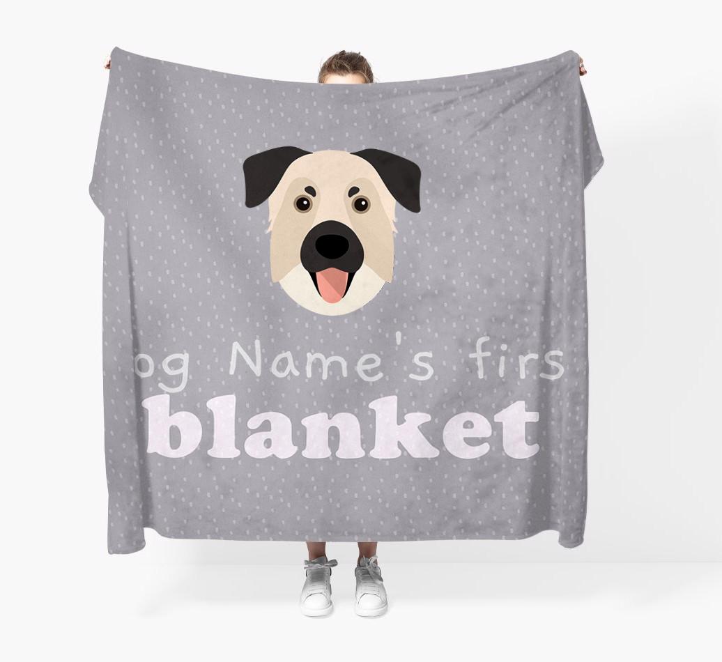 'Dog's First Blanket' - Personalised {breedFullName} Throw Blanket