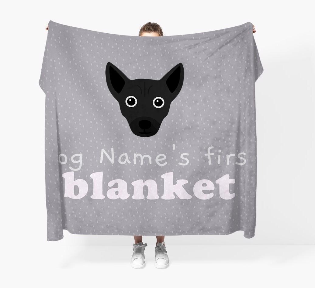 'Dog's First Blanket' - Personalised {breedFullName} Throw Blanket